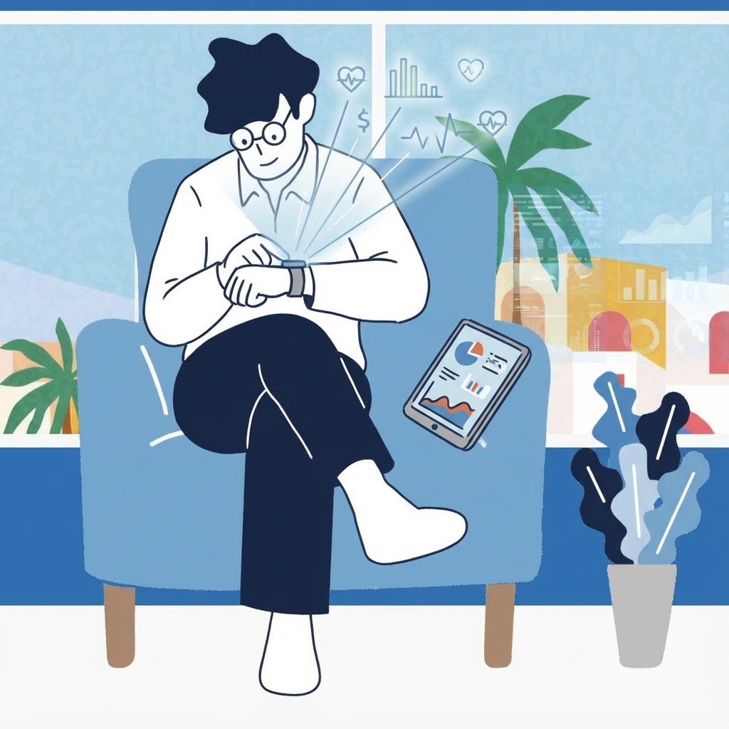 バイタルデータを確認する様子