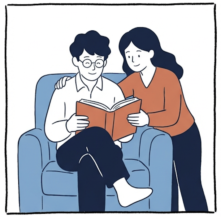 一緒に本を読む